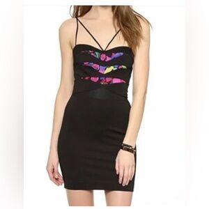 NOAM HANOCH Garden Print Inlay Floral Slip Dress NWT